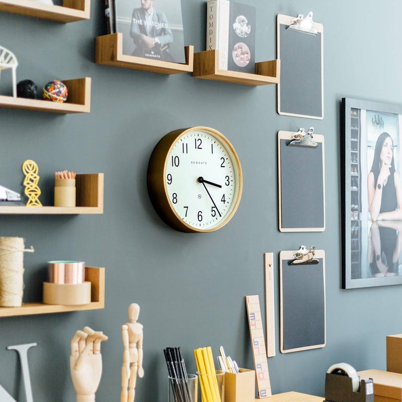 NEWGATEÂ® Master Edwards Wall Clock | Mid Century Style Clock | 12 inch | Deep Metal case with Brass/Gold Finish | Modern Retro Design for Kitchen, Living Room or Office - Image 5